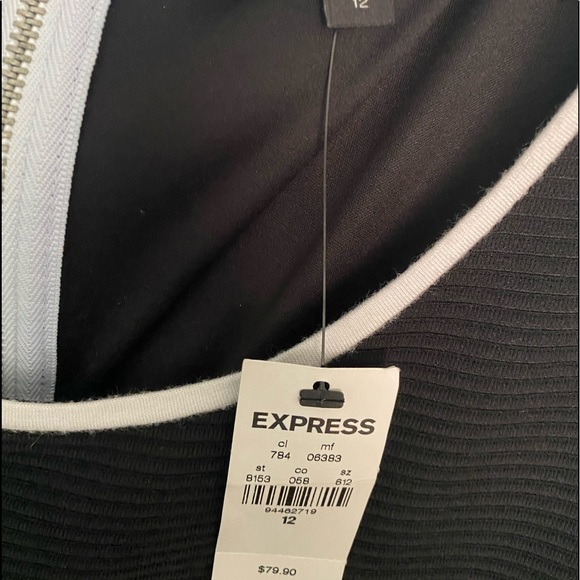NWT Express Body Con Style Black Dress  - size 12 - Picture 3 of 6